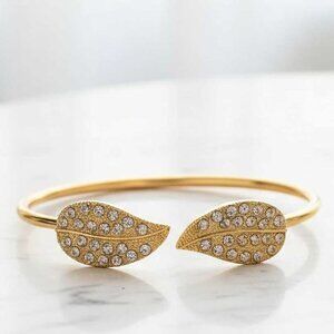 2/$21 Gold Gorgeous Flower Bangle Bracelets - Brand New